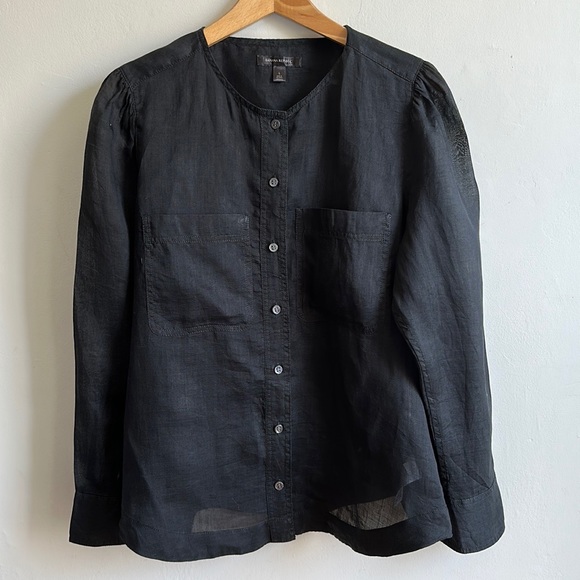 Banana Republic Tops - Banana Republic black ramie blouse women’s large